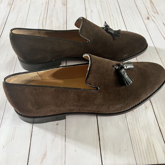 3DM Lifestyle Brown Suede Tassel Loafers Hand Built Leather Sole Size 13 - 13.5